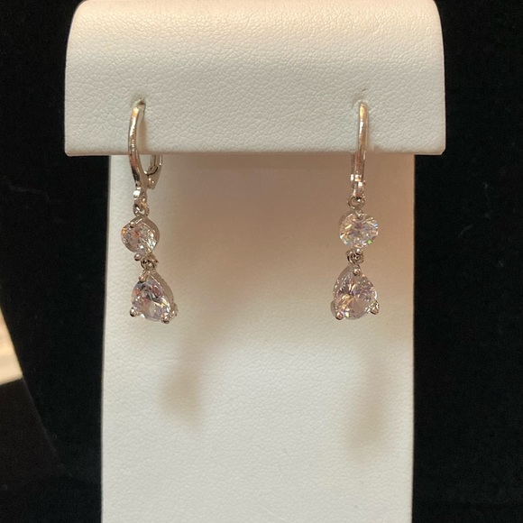 Two stone Tear drop Huggies.